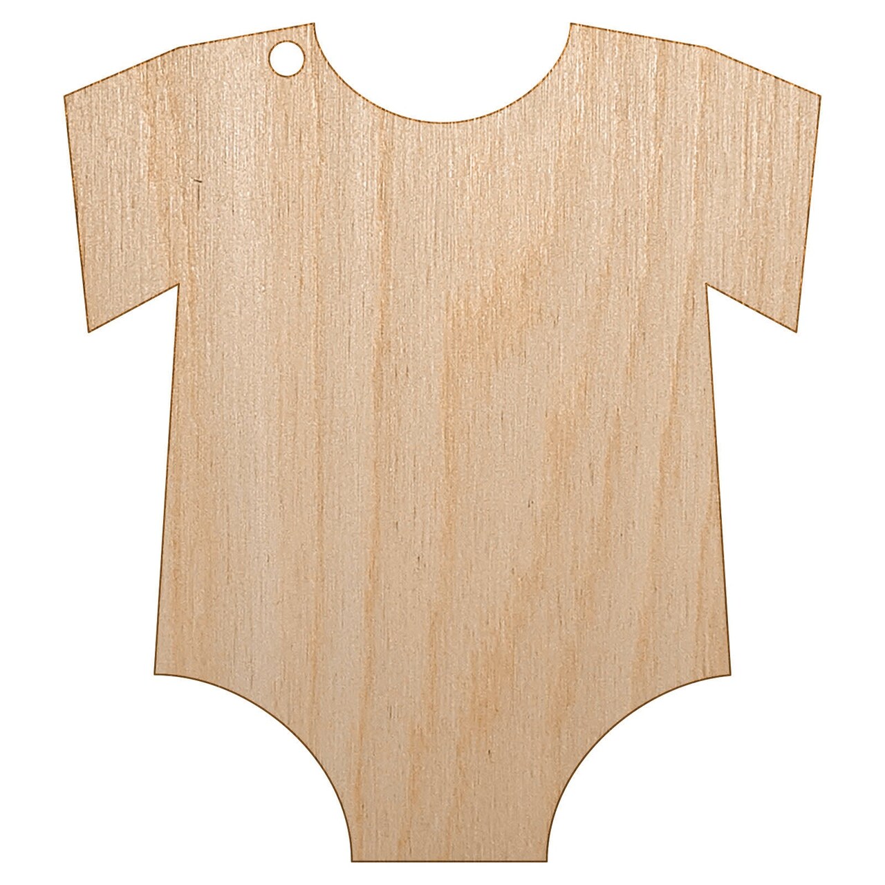 Baby Outfit Unfinished Craft Wood Holiday Christmas Tree DIY Pre-Drilled Ornament